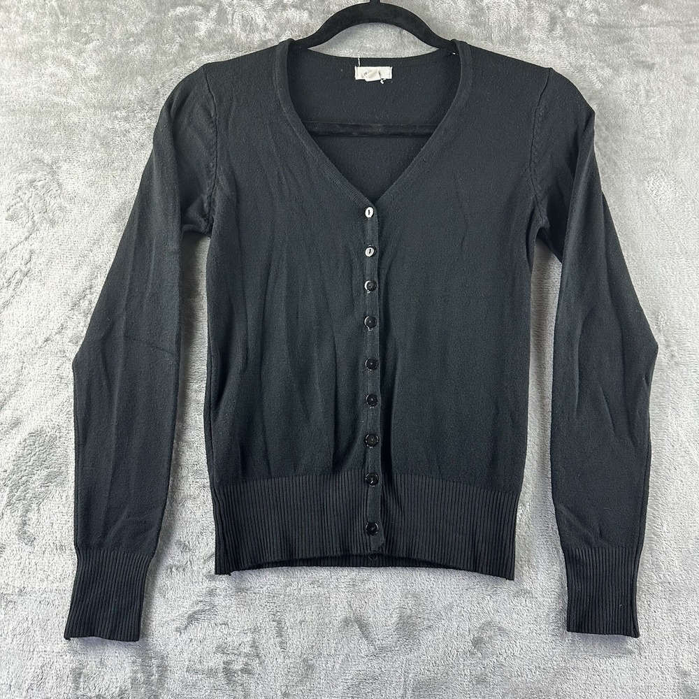 Debut Cardigan Sweater Women's M Black Long Sleeve